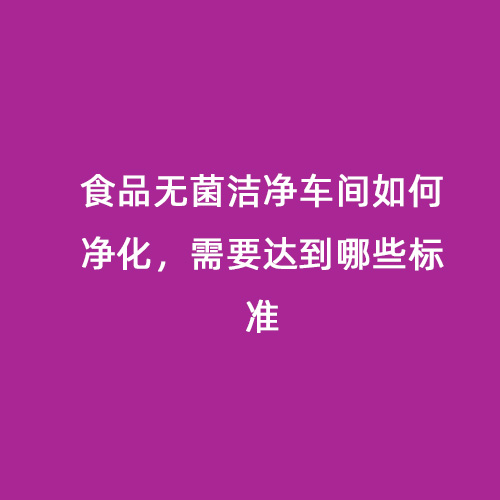 食品無(wú)菌潔凈車間如何凈化，需要達(dá)到哪些標(biāo)準(zhǔn)